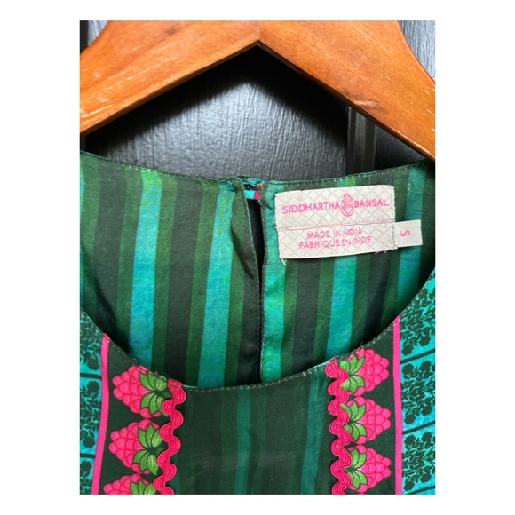 NWOT Anthropologie Siddhartha Bansal Lahiri Blouse in Green Motif Size Small - Picture 10 of 16